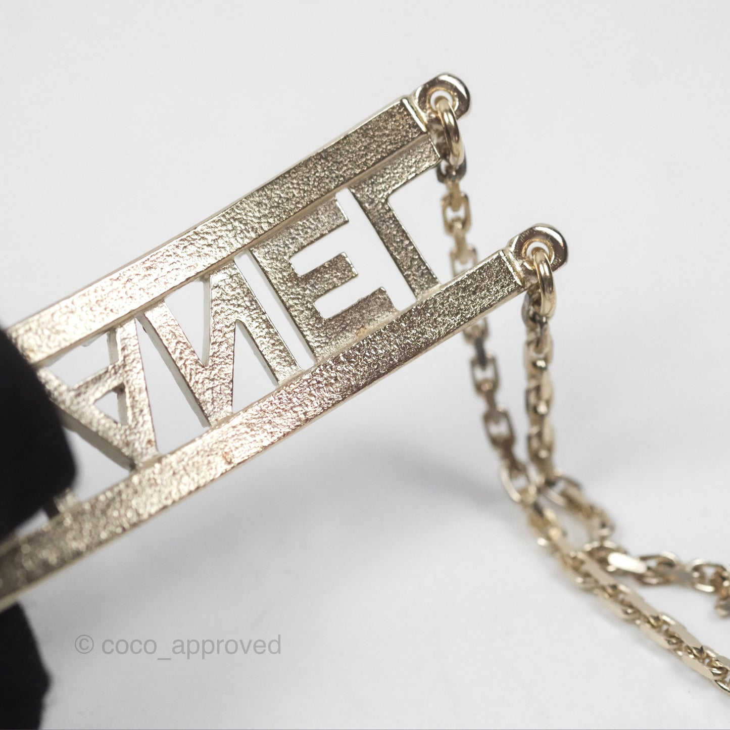 Chanel Crystal Chanel Logo Chain Choker Gold Tone 22S