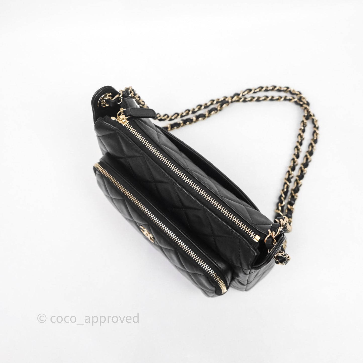 Chanel Camera Bag Black Lambskin Gold Hardware 25C