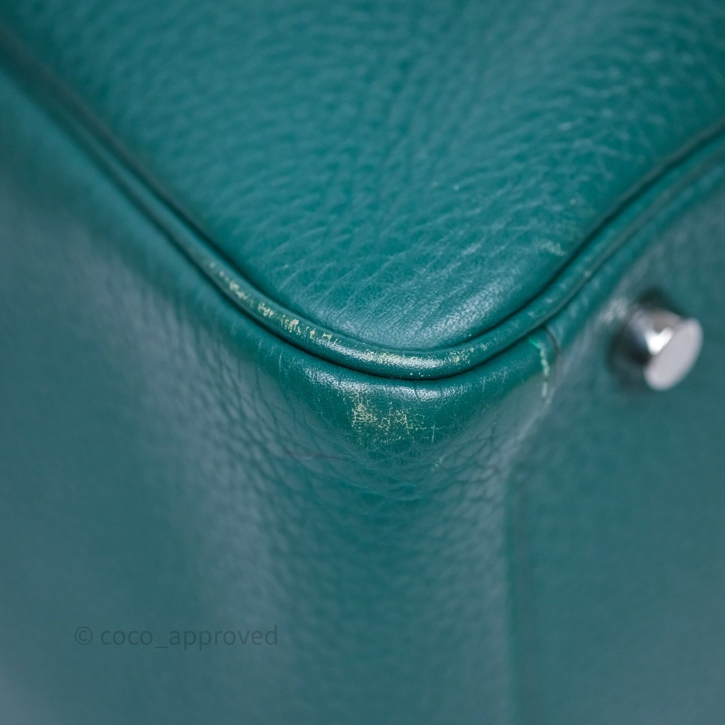 Hermès Lindy 30 Malachite Z6 Clemence Palladium Hardware