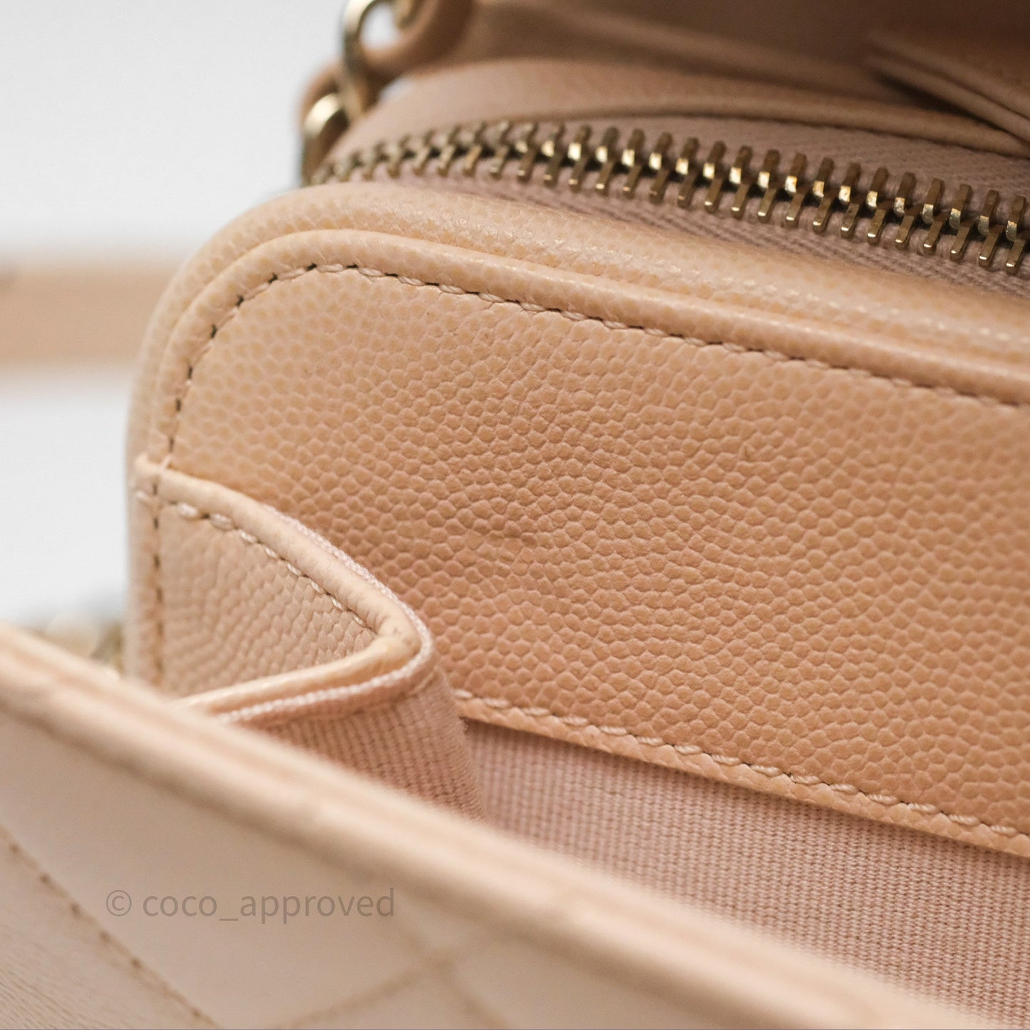 Chanel Quilted Small Like The Wallet Flap Light Beige Pink Caviar Light Gold Hardware 22C