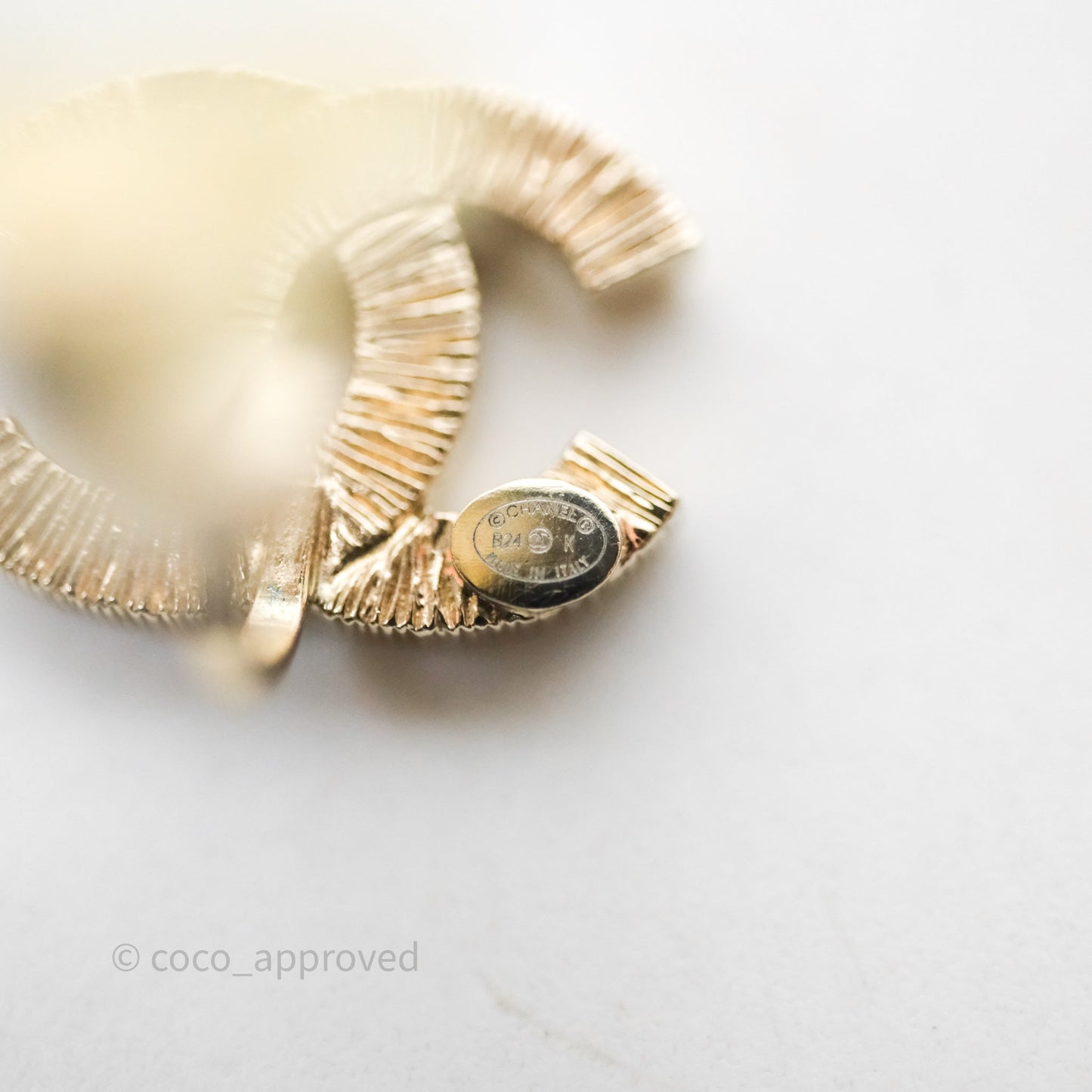 Chanel CC Crystals Ear Clips Gold Tone 24K