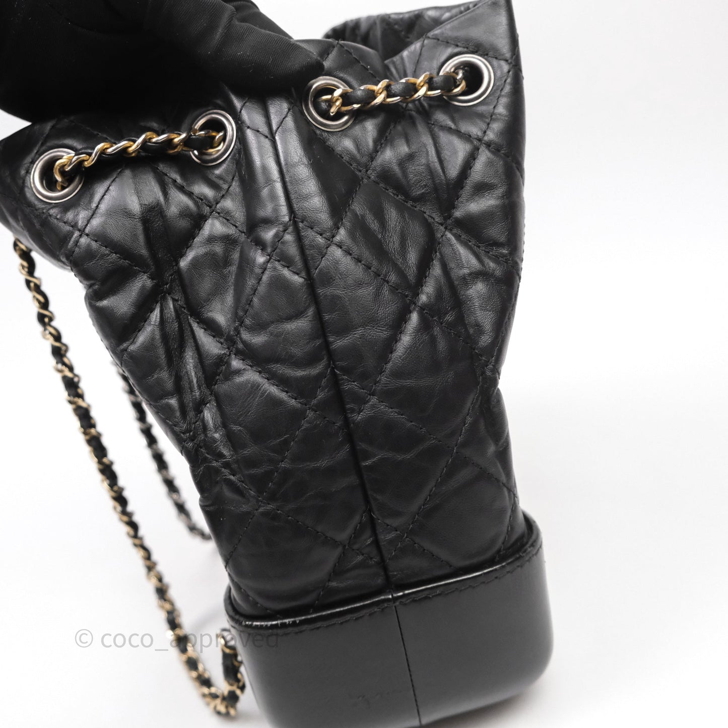 Chanel Small Gabrielle Backpack Black Aged Calfskin