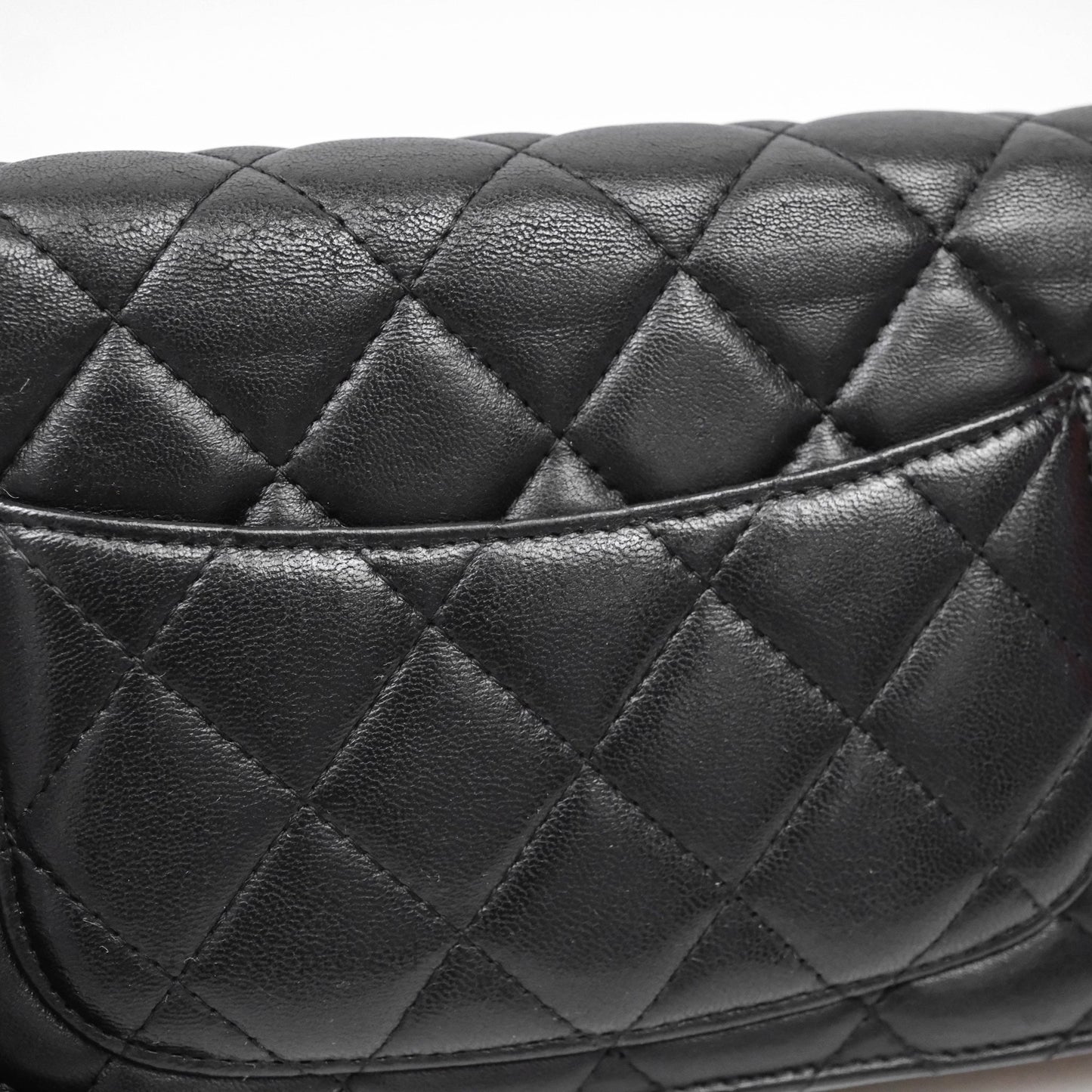 Chanel Classic WOC Wallet On Chain Quilted Black Lambskin Gold Hardware