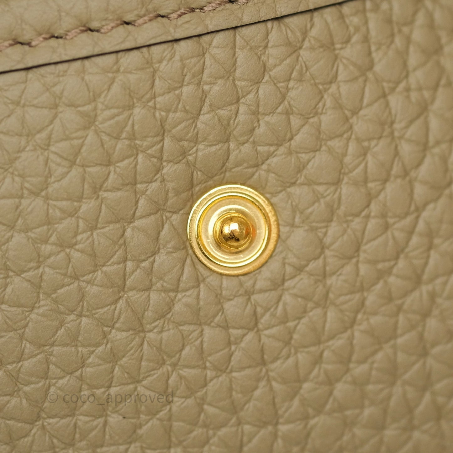 Hermès Mini Evelyne 16 Beige Marfa 8Q Clemence Gold Hardware