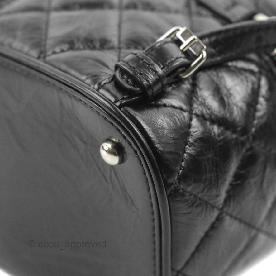 Chanel Aquarium PVC Backpack Black Crumpled Calfskin Silver Hardware