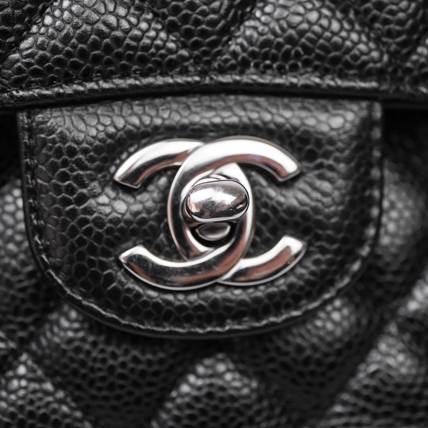 Chanel Small Classic Flap Quilted Black Caviar Silver Hardware