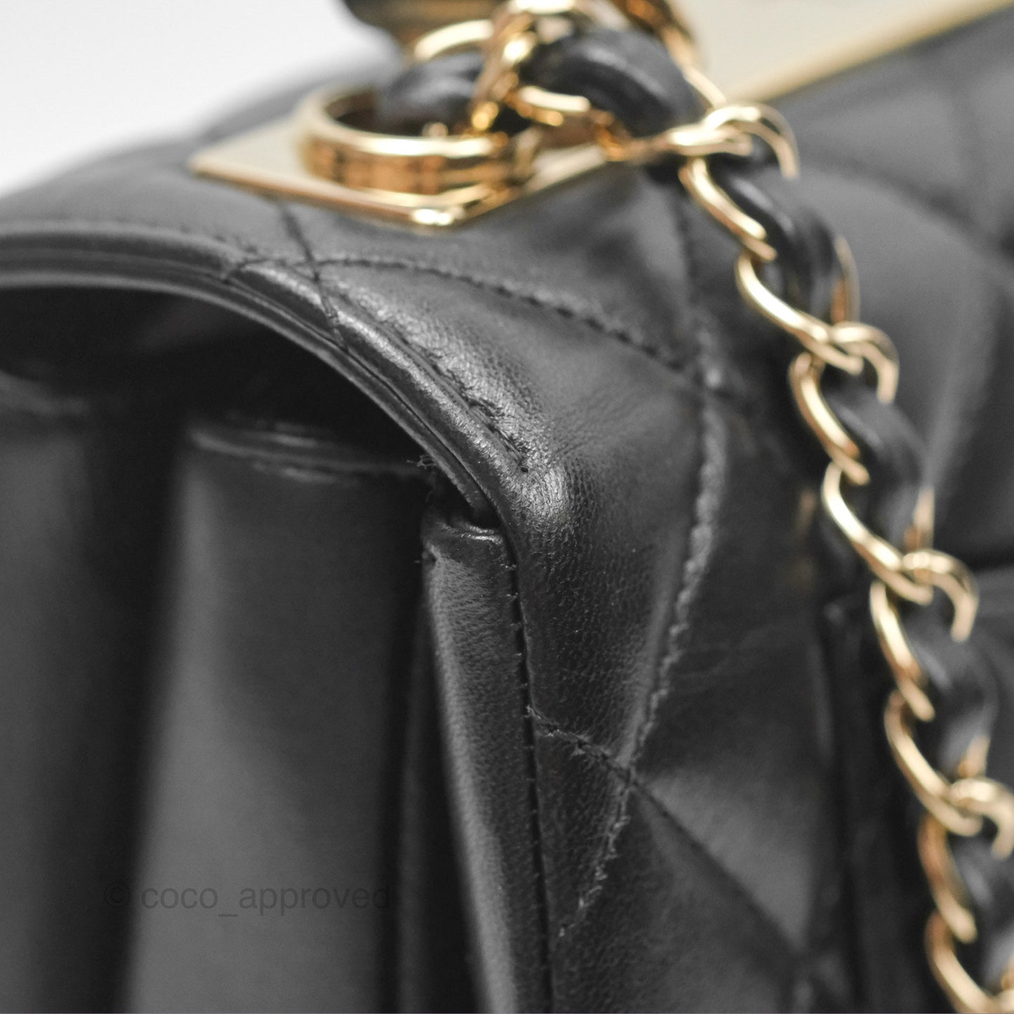 Chanel Small Trendy CC Black Lambskin Gold Hardware