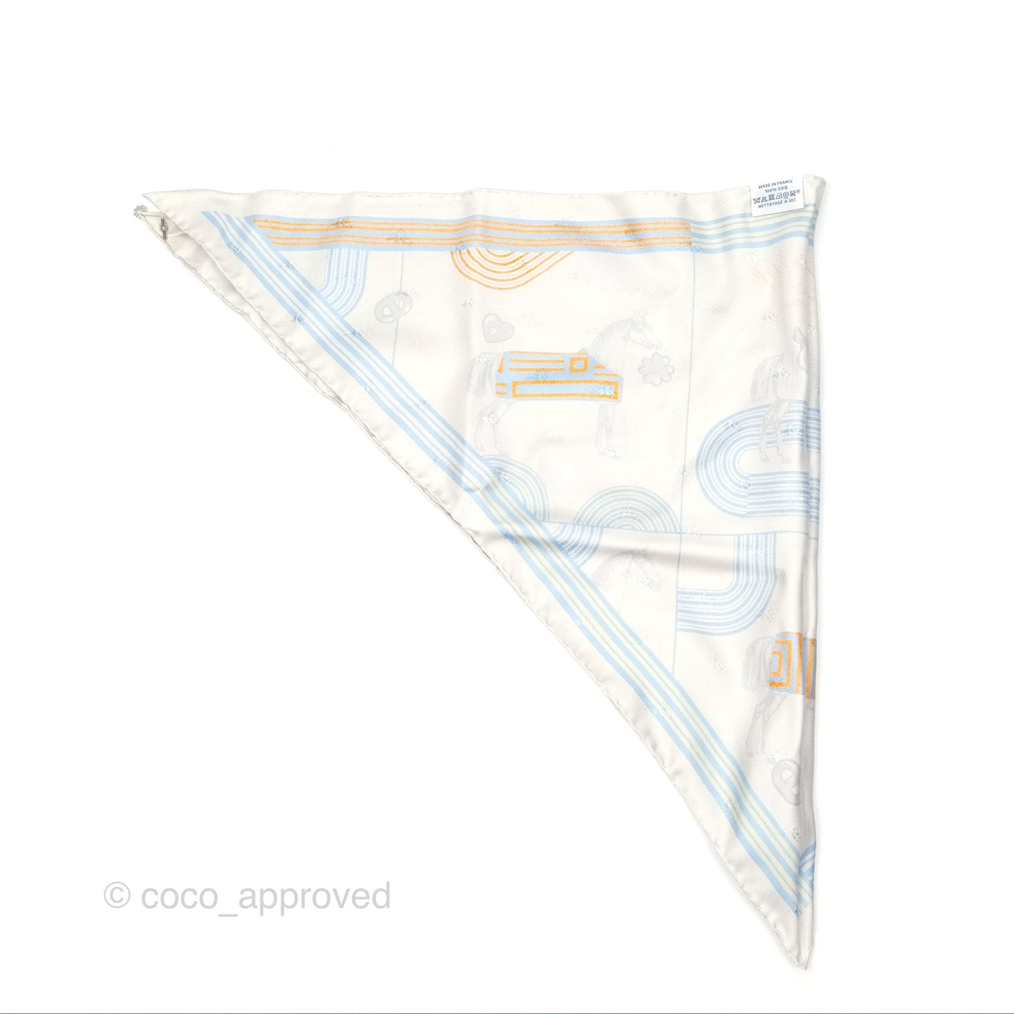 Hermès Garde Robe Pop Triangle Scarf Silk Blue/Grey