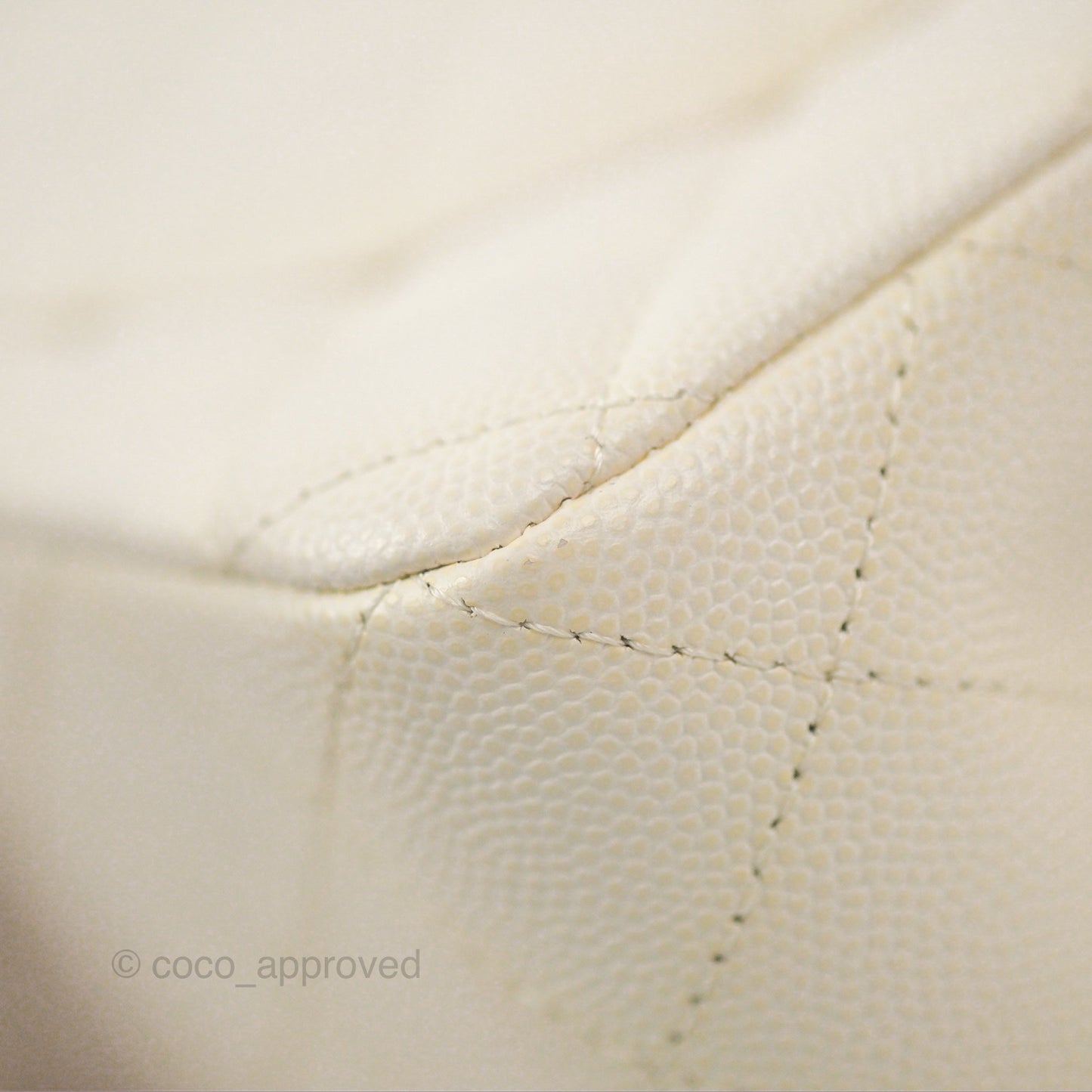 Chanel Small Classic Quilted Flap White Caviar Gold Hardware