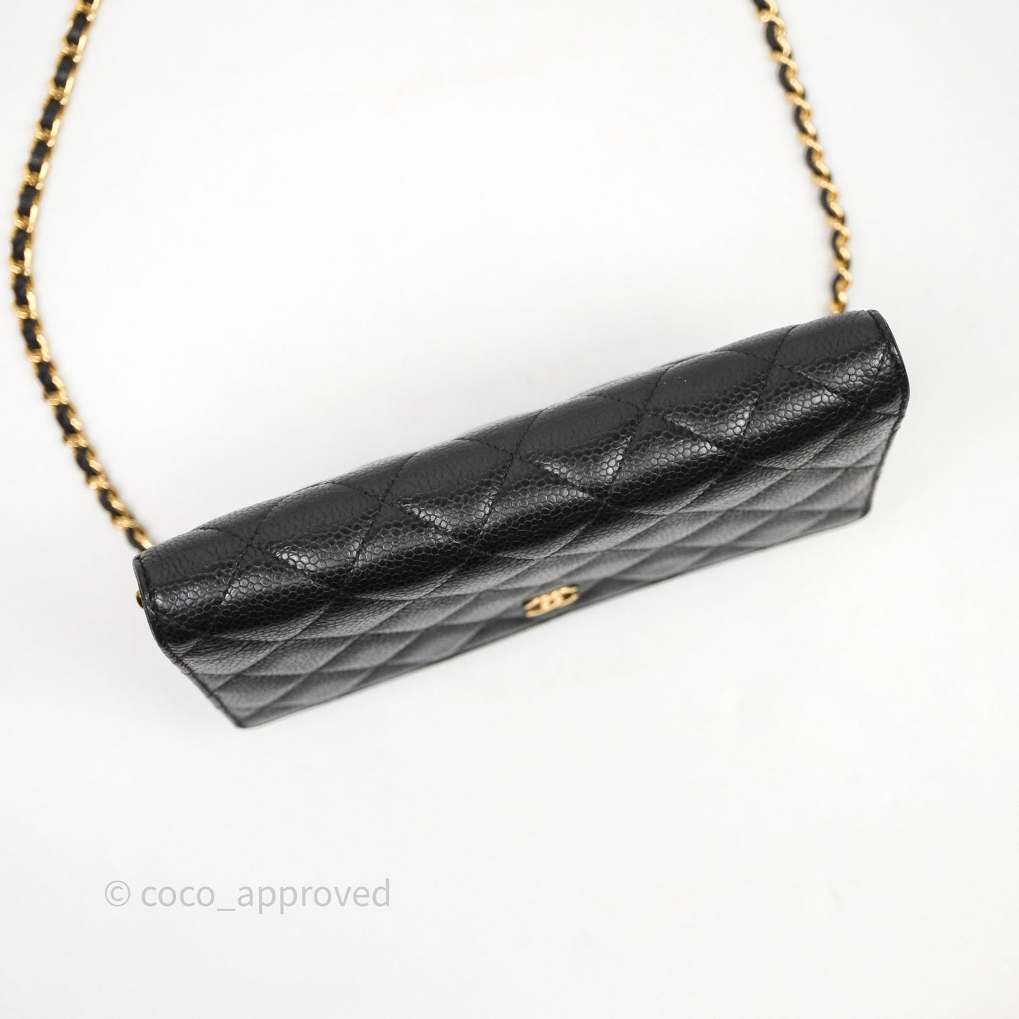 Chanel Classic Wallet On Chain WOC Quilted Black Caviar Gold Hardware