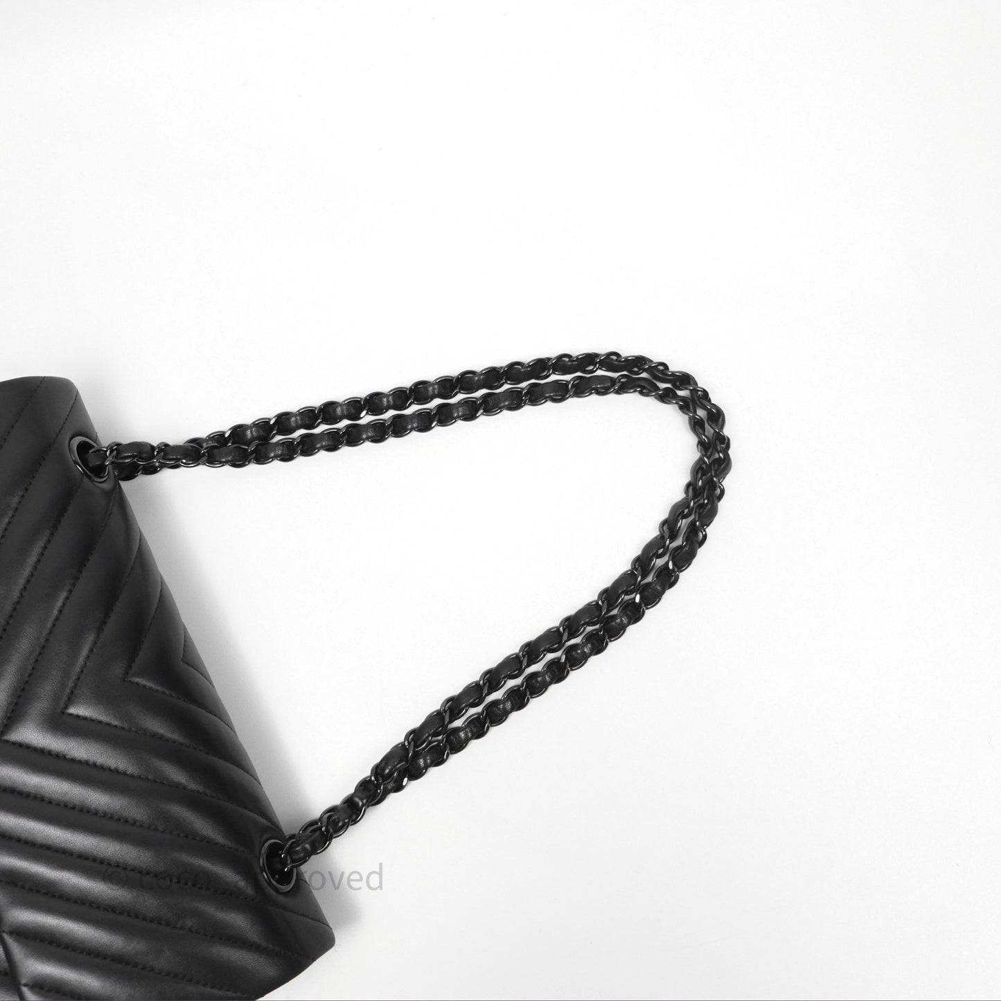 Chanel Classic M/L Medium Flap Chevron Black Lambskin So Black Hardware