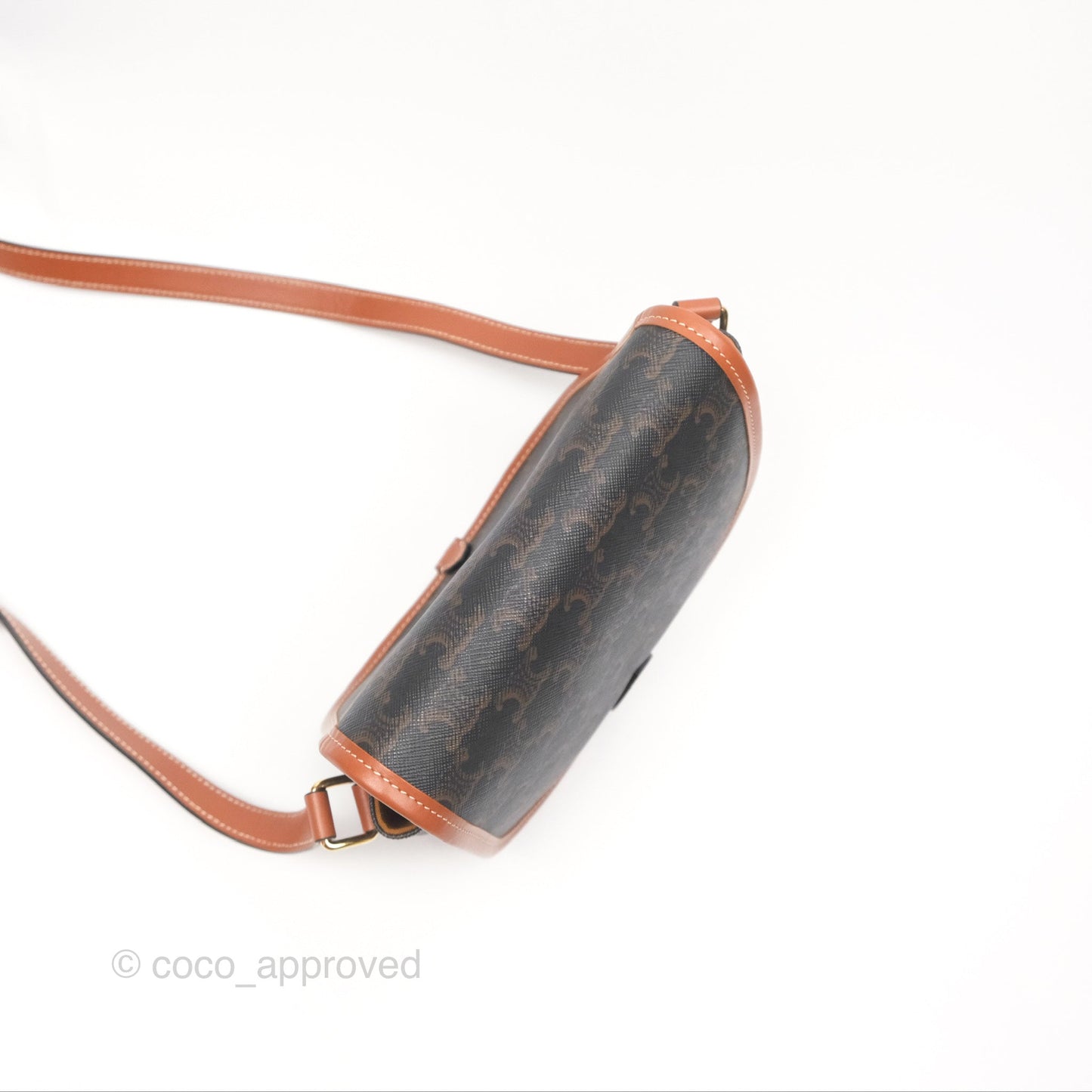 Celine Medium Folco Bag Triomphe Canvas Tan