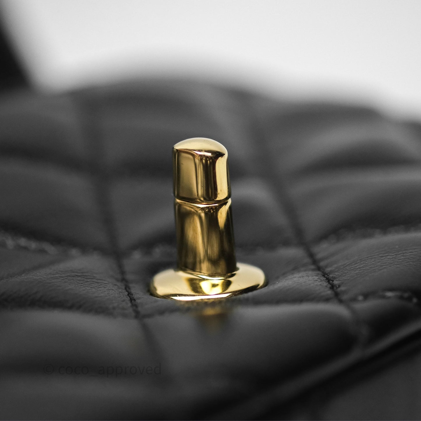 Chanel Top Handle Flap Bag Black Shiny Lambskin Gold Hardware 23S