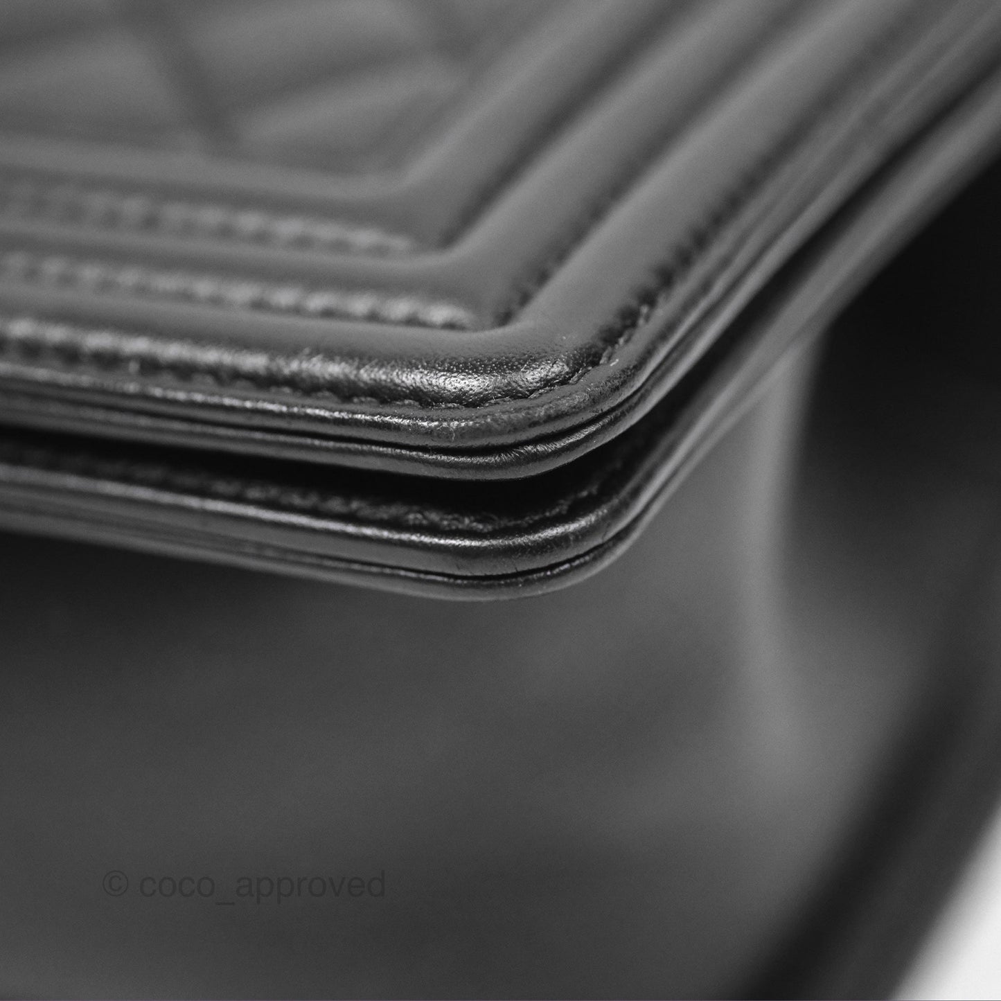 Chanel Small Boy Black Calfskin Ruthenium Hardware