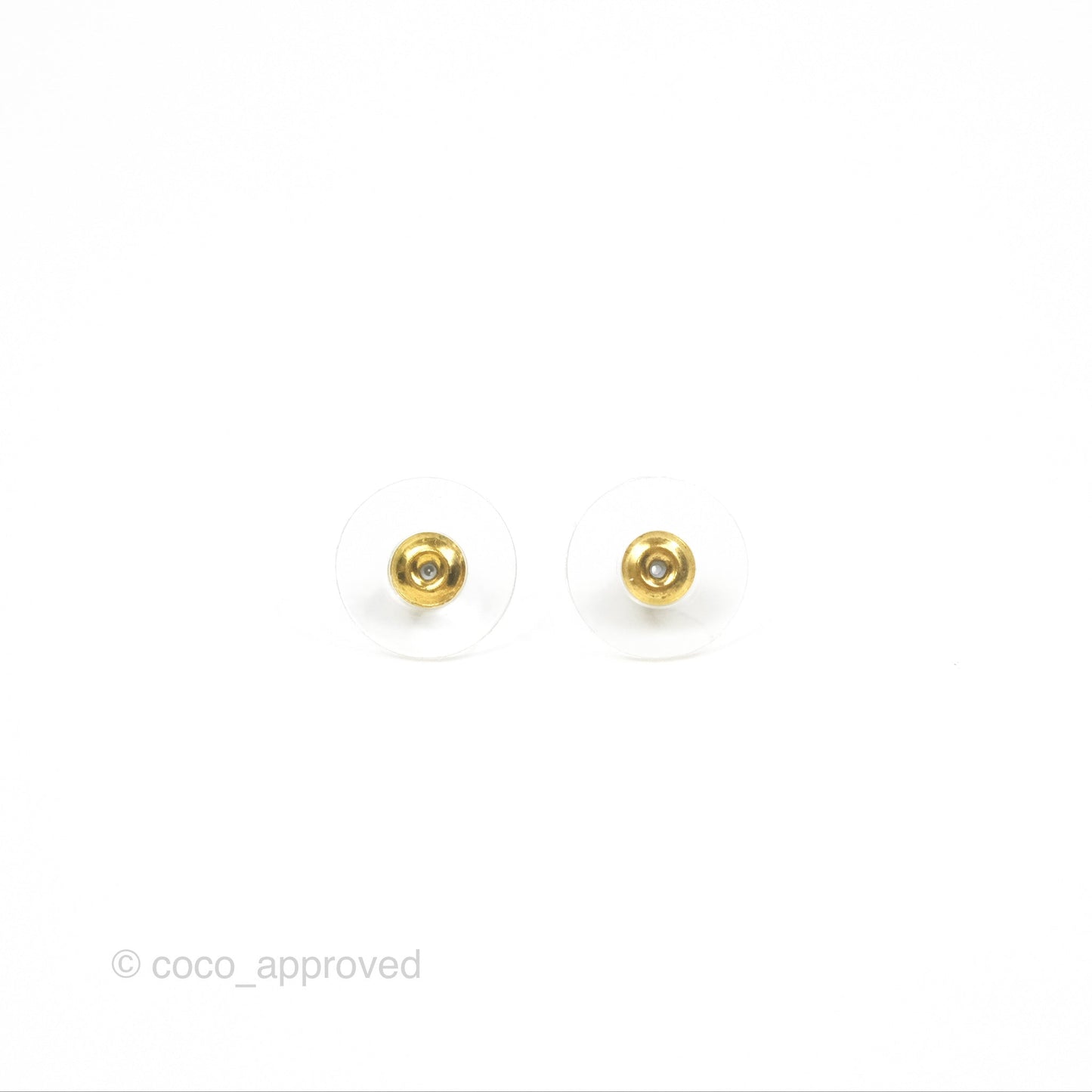 Chanel CC Crystal Round Earrings Gold Tone 22C