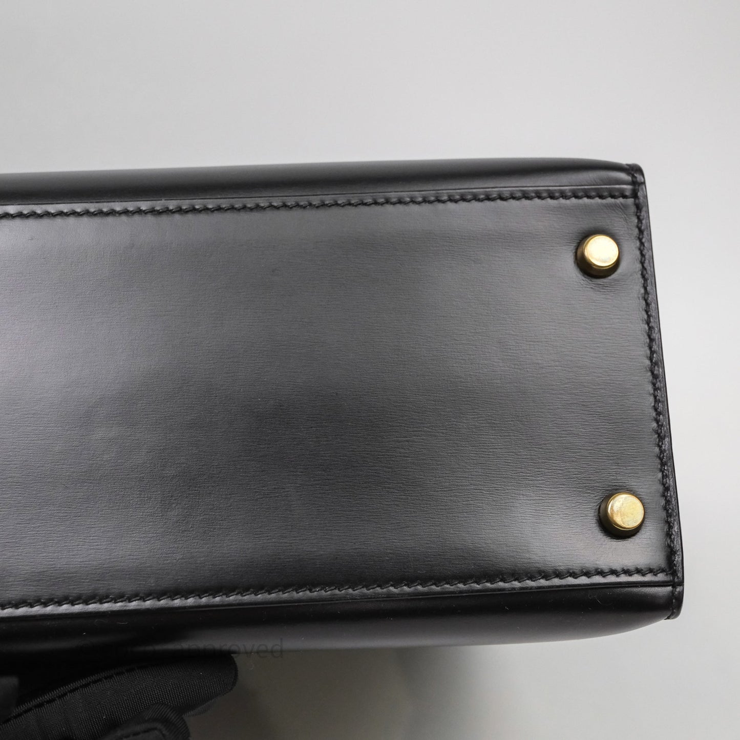 Hermès Vintage Kelly 28 Sellier Black Noir 89 Box Leather Gold Hardware