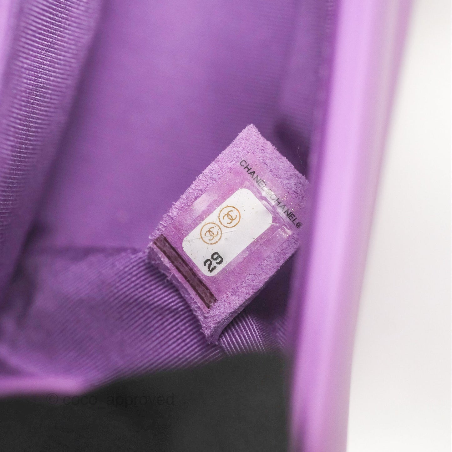 Chanel Chevron Small Boy Purple Calfskin Gold Hardwa