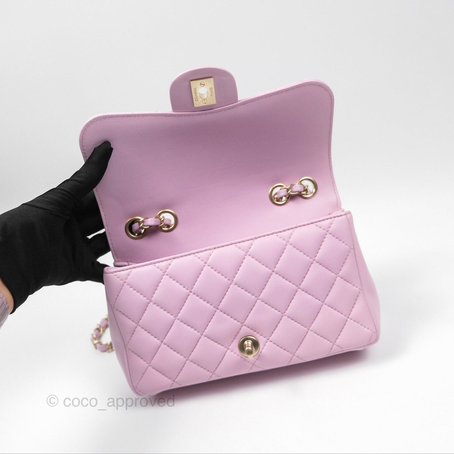 Chanel Quilted Flap Bag Pink Lambskin Aged Gold Hardware