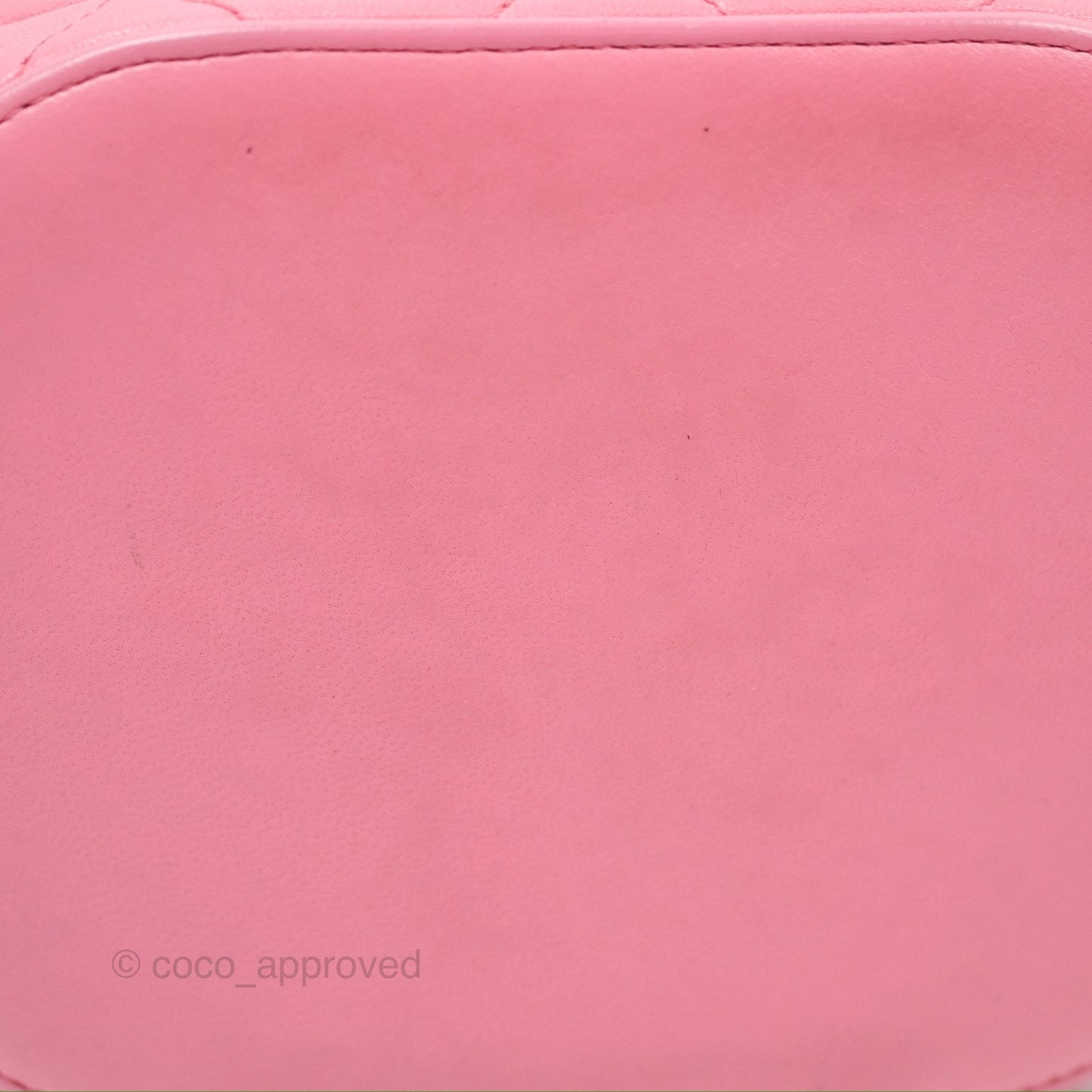 Chanel Small Quilted Top Handle Vanity Case Pink Lambskin Gold Hardware
