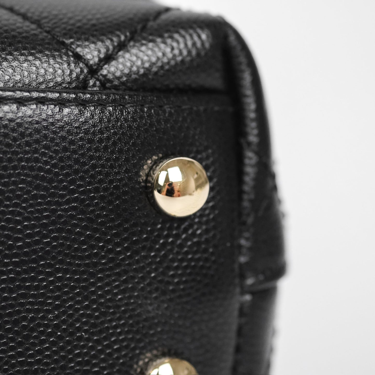 Chanel Mini Coco Handle Quilted Black Caviar Gold Hardware