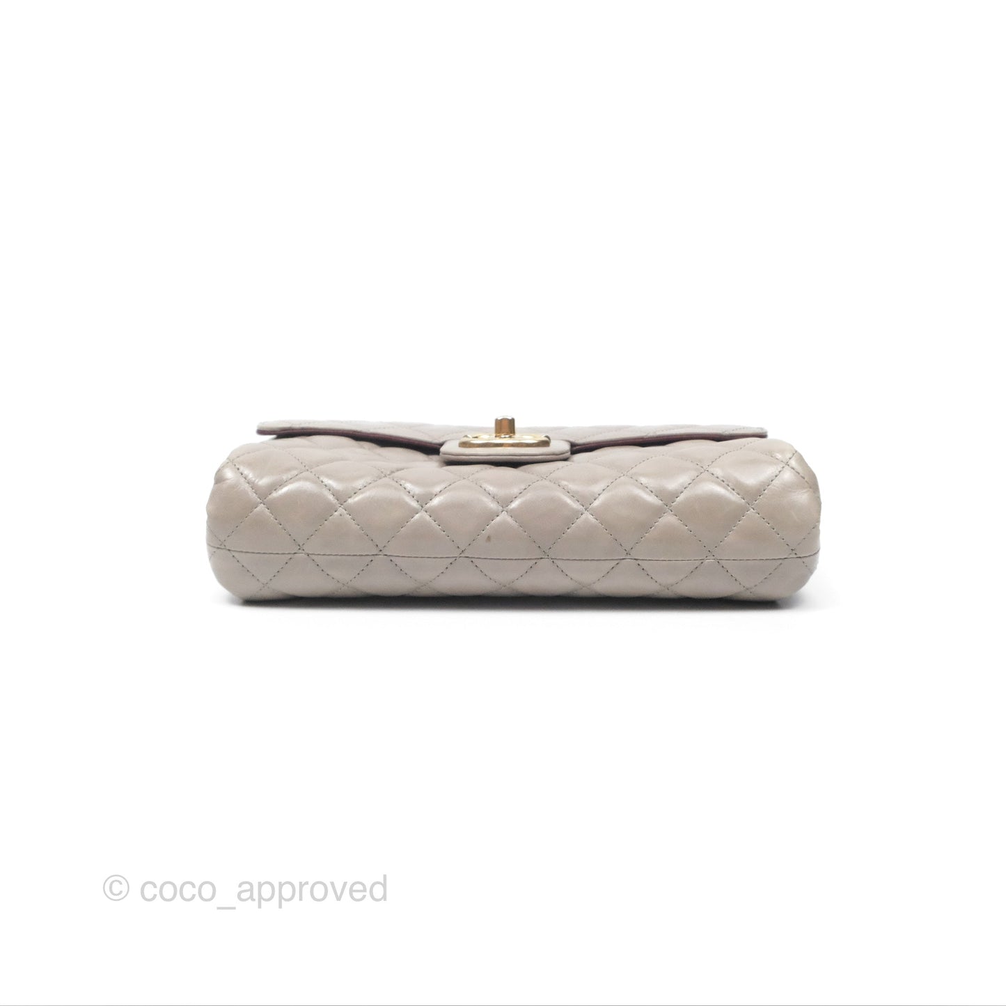 Chanel Accordion Flap Bag Taupe Crinkled Glazed Calfskin