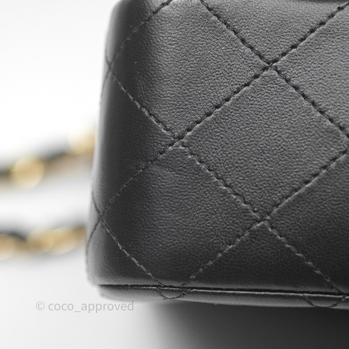 Chanel Classic M/L Medium Flap Quilted Black Lambskin Gold Hardware