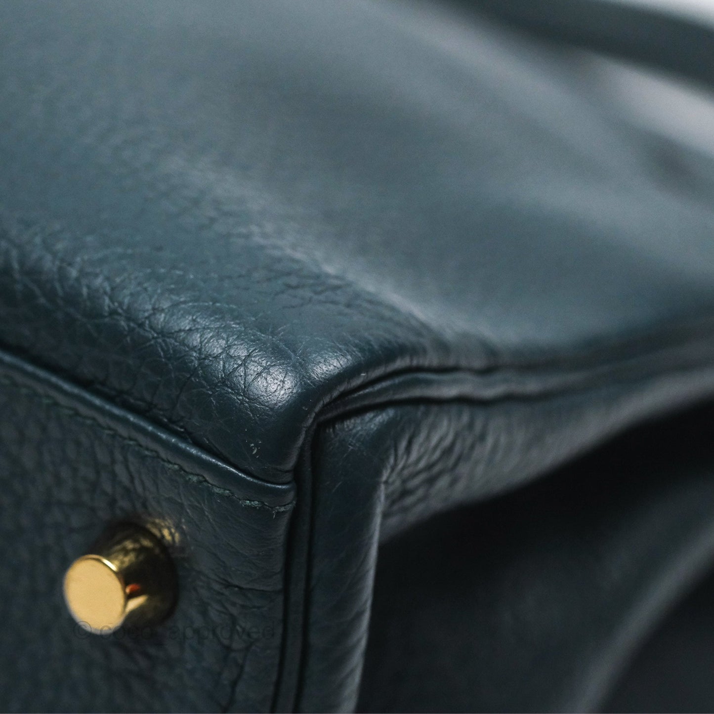 Hermes Kelly 28 Clemence Vert Cypress 6O Gold Hardware