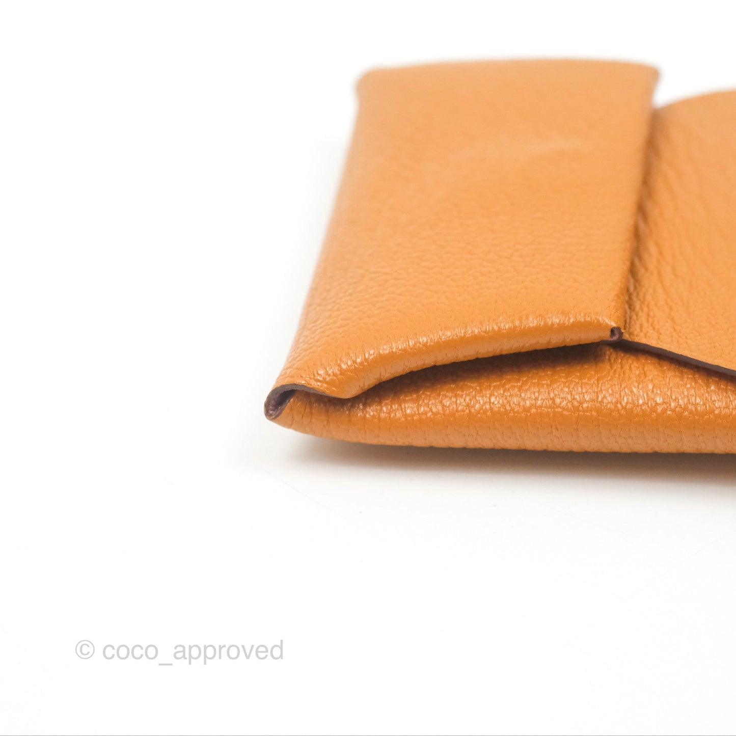 Hermès Bastia Coin Purse Caramel/ Mauve Sylvestre Chevre Mysore
