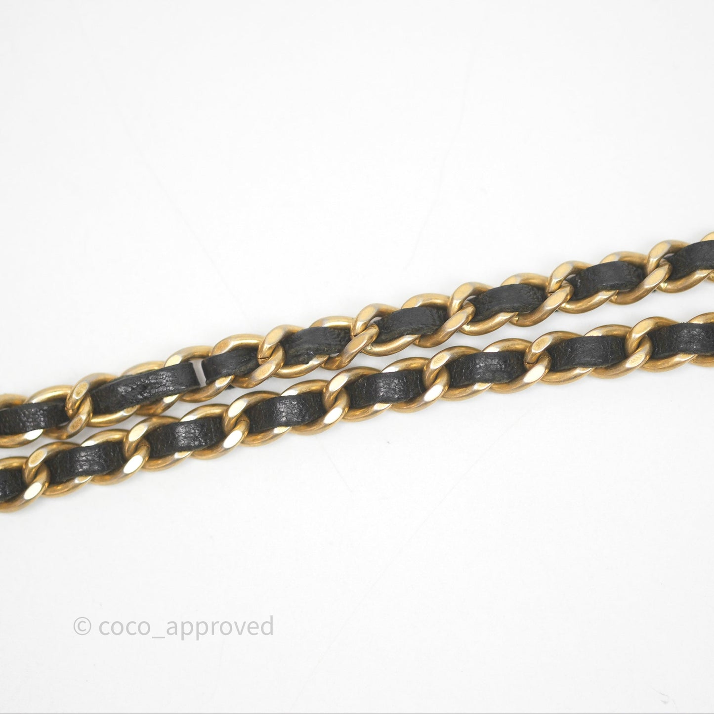 Chanel Reversed Chevron Wallet On Chain WOC Black Lambskin Aged Gold Hardware