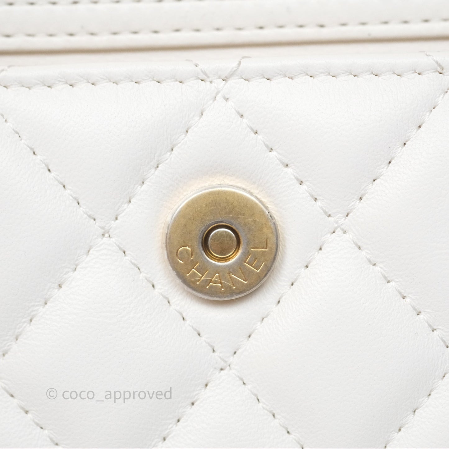 Chanel Mini Pearl Crush Clutch With Chain Belt Bag White Aged Gold Hardware