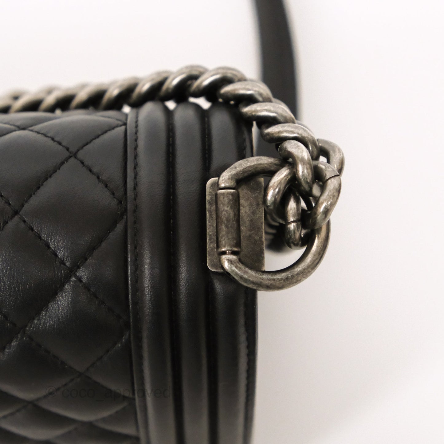 Chanel Medium Boy Quilted Black Calfskin Ruthenium Hardware