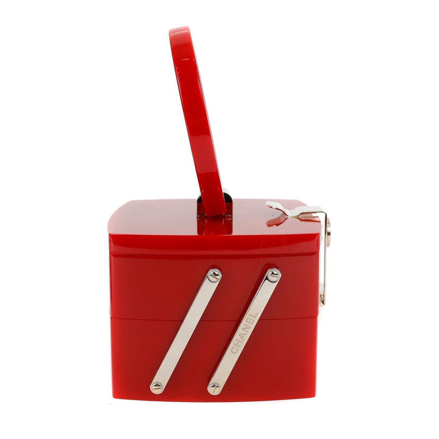 Luxury Chanel Red Lucite Devil Wears Prada Runway Bag
