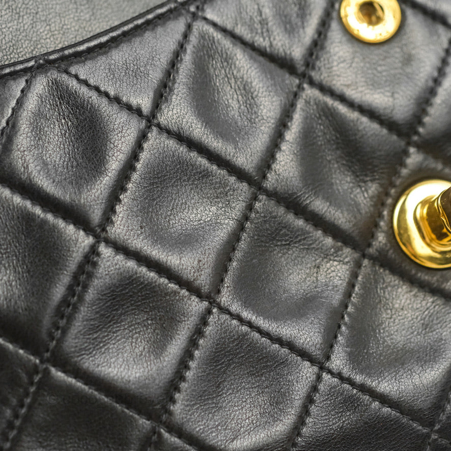 Chanel Classic Vintage Medium Flap Black Lambskin 24K Gold Hardware
