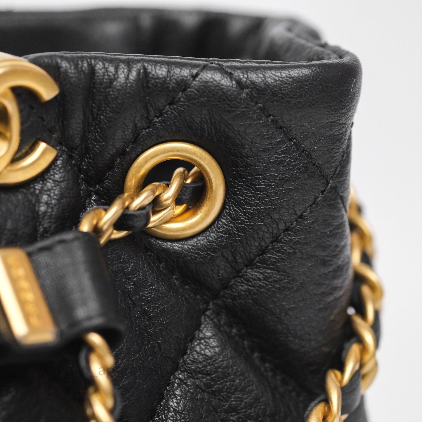 Chanel Mini Backpack Black Crumpled Calfskin Aged Gold Hardware 23A