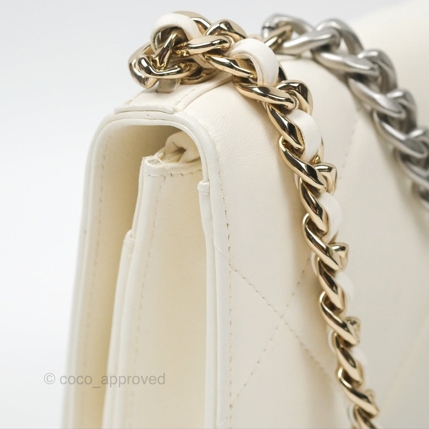 Chanel 19 Wallet on Chain WOC White Mixed Hardware