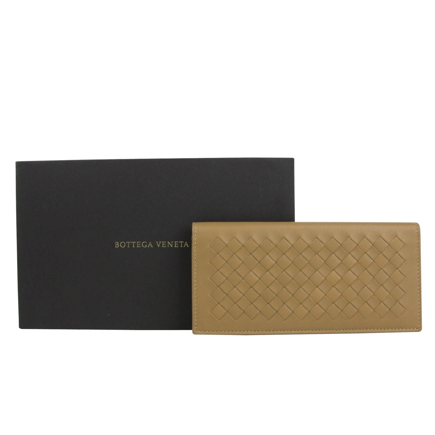 Luxury Bottega Veneta Men's Woven Leather Long Bifold Wallet