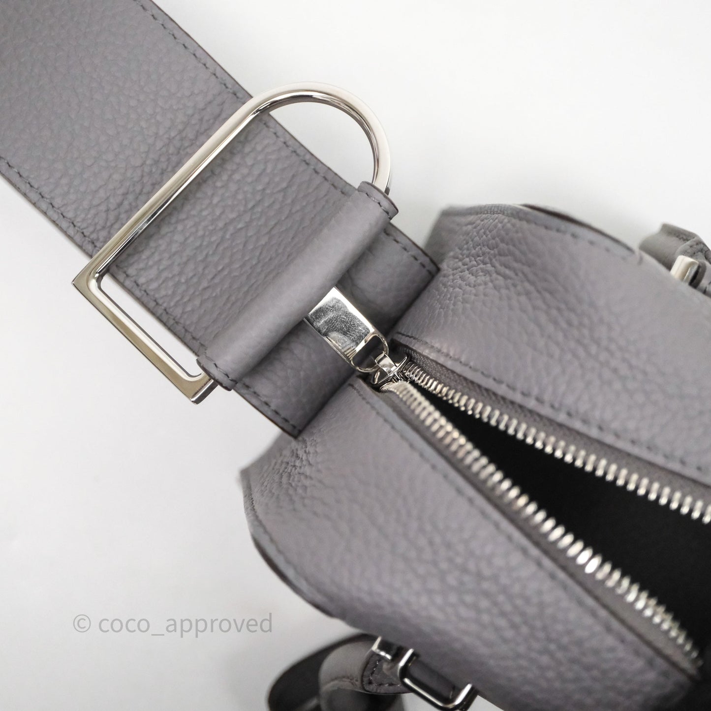 Delvaux Cool Box Mini Taurillon Soft Grained Grey Calfskin Silver Hardware