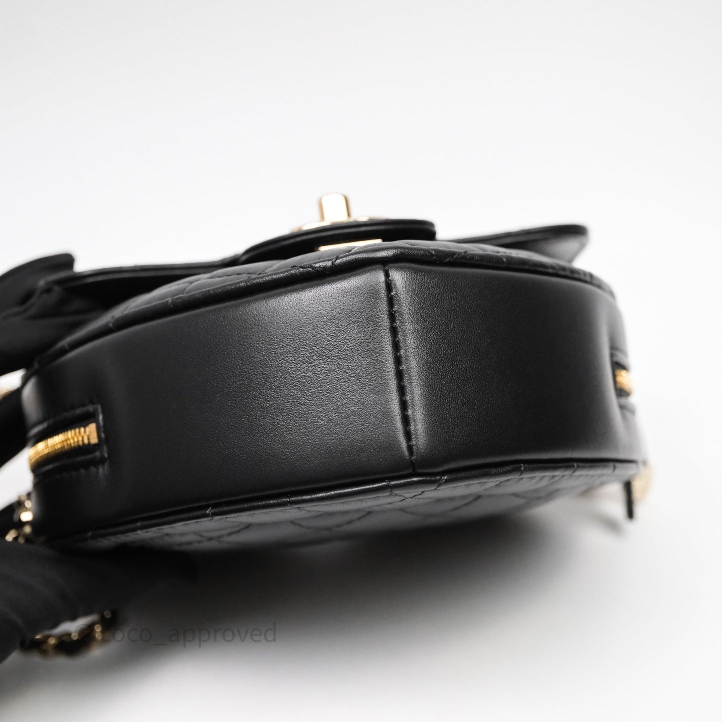 Chanel Large Heart Bag Black Lambskin Gold Hardware 22S