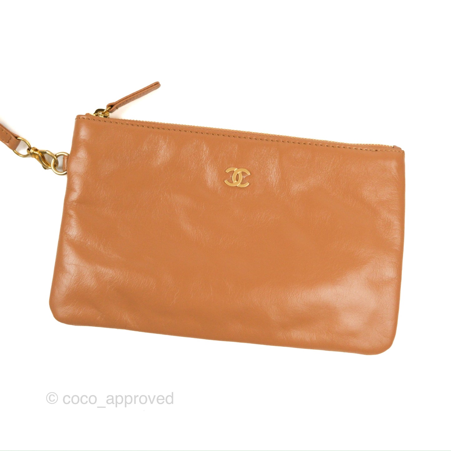 Chanel 22 Small Caramel Beige Shiny Calfskin Aged Gold Hardware