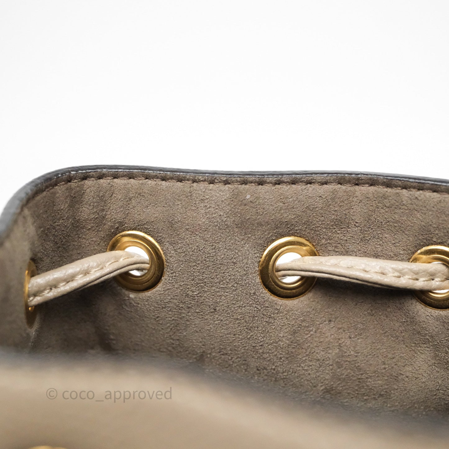 Fendi Mini Mon Tresor Bucket Bag Tortora Grained Calfskin