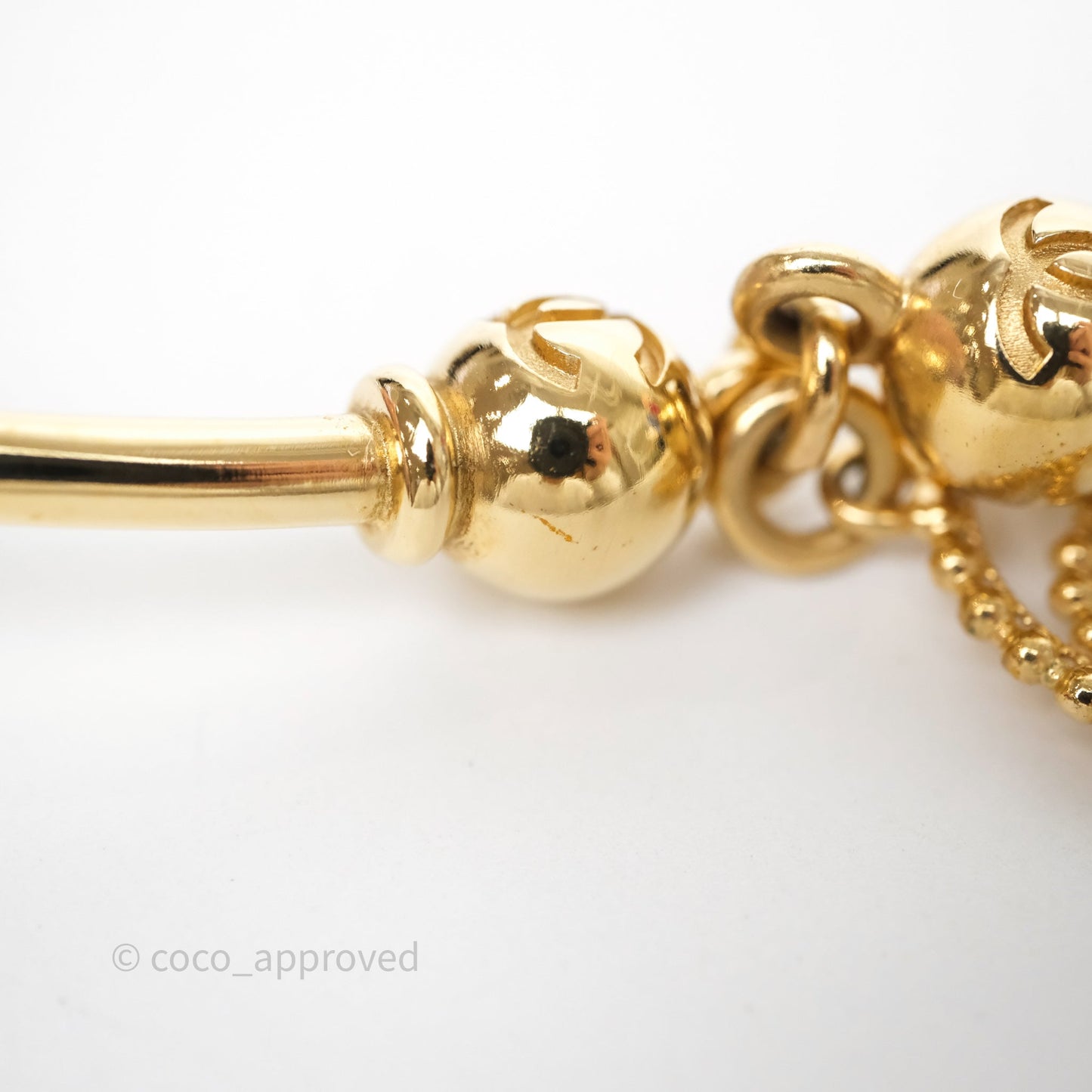Chanel Round CC Necklace Gold Tone 22C
