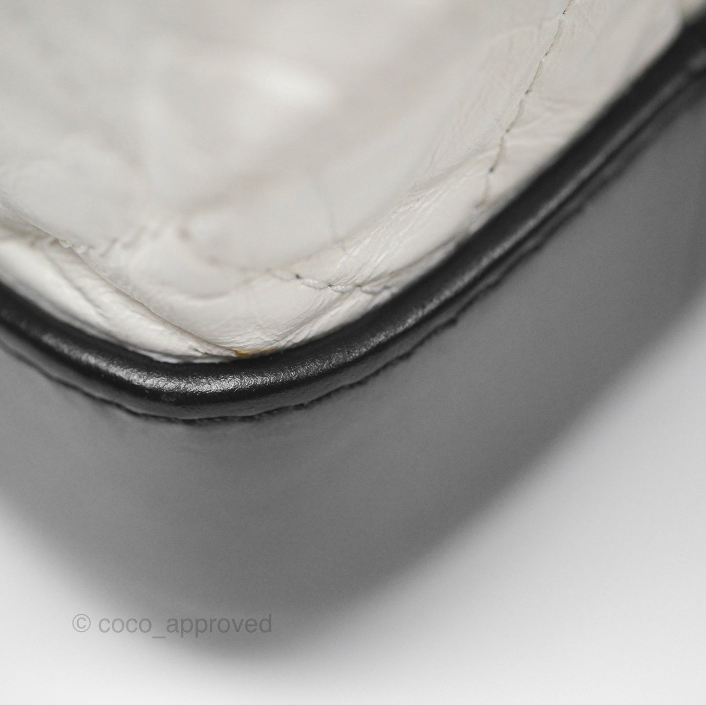 Chanel Small Gabrielle Backpack White Black Aged Calfskin