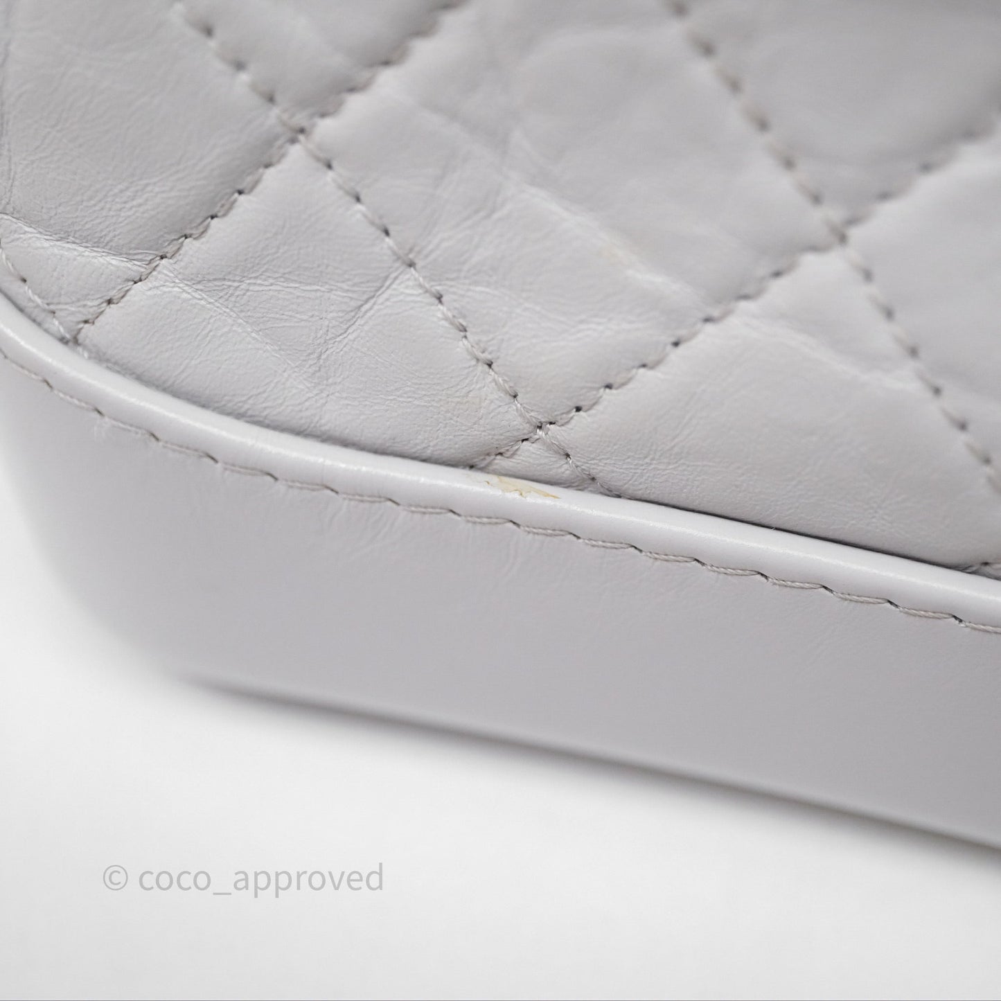 Chanel Small Gabrielle Hobo Quilted Grey Aged Calfskin