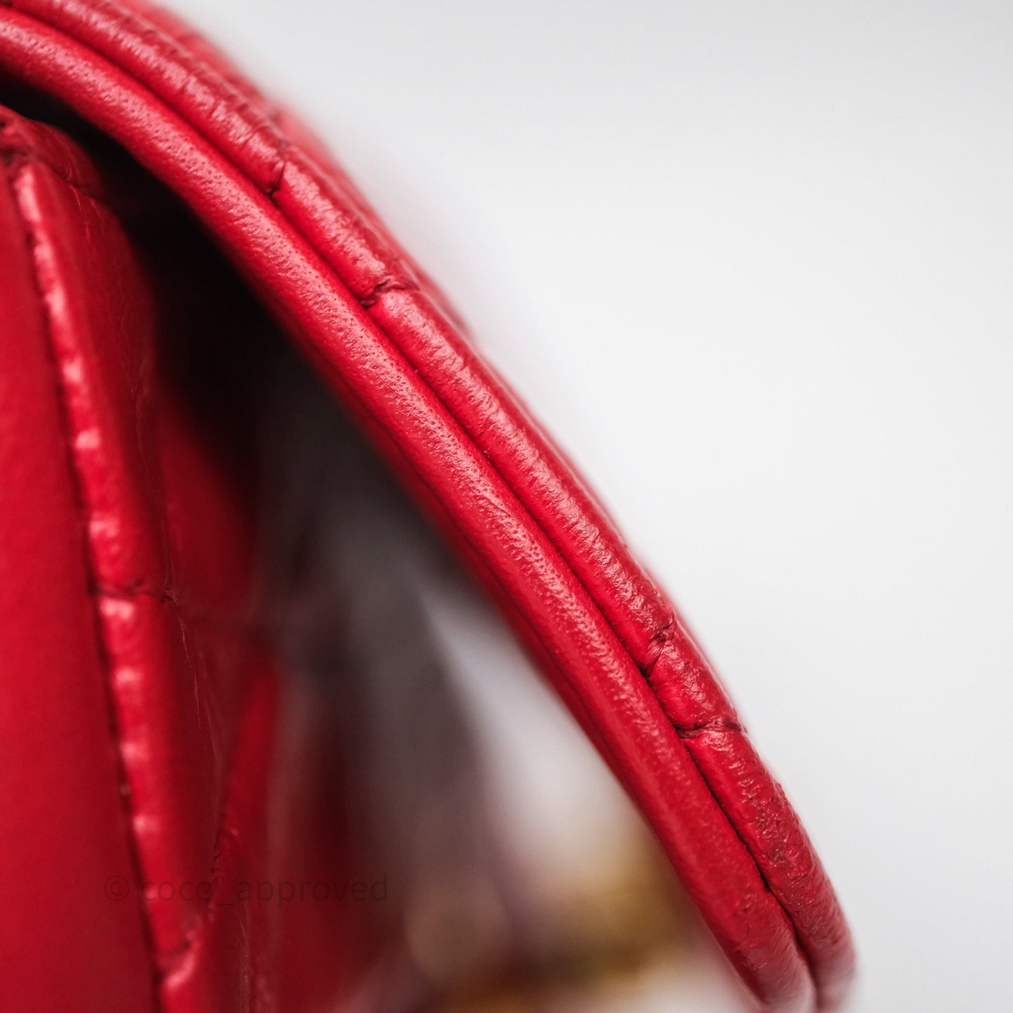 Chanel Vintage Quilted Flap Bag Red Lambskin Gold Hardware