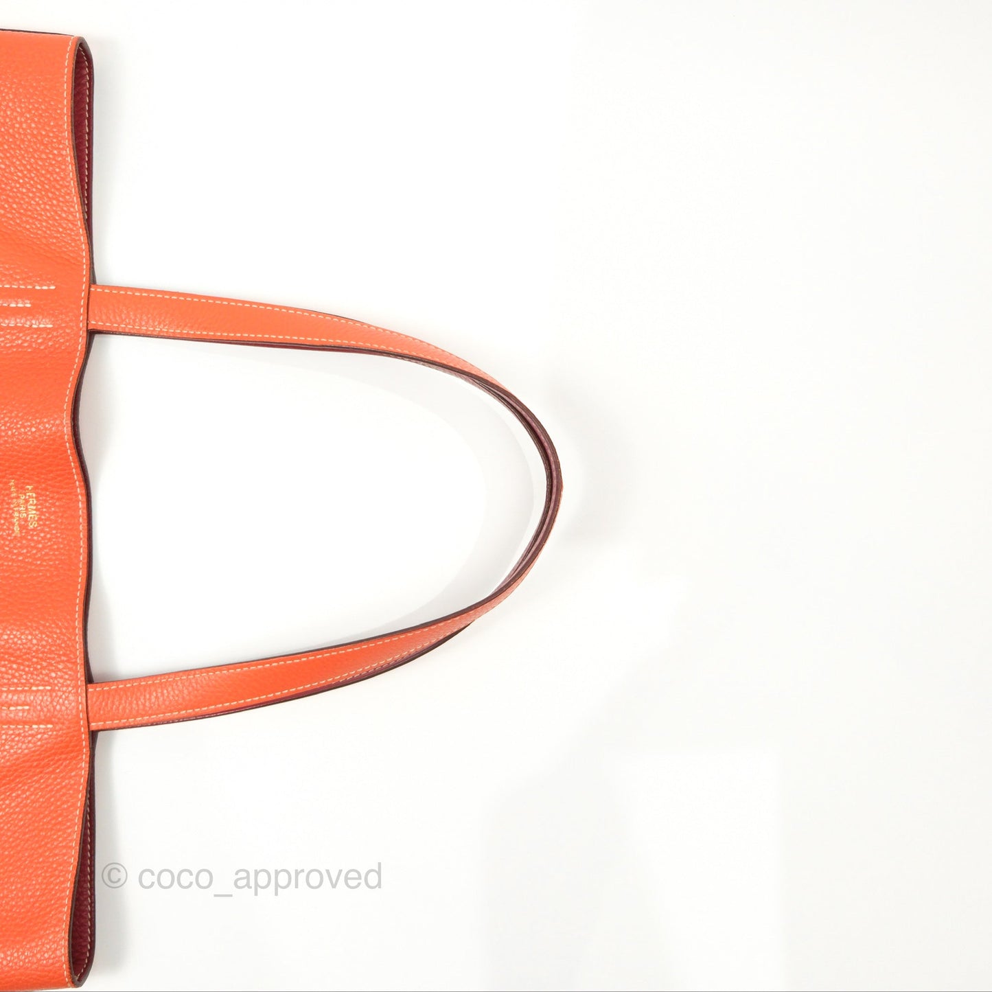 Hermès Double Sens Tote 36 Rouge Casaque Orange Crevette Clemence