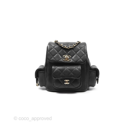 Chanel Small Duma Backpack Caviar Black Gold Hardware 23K