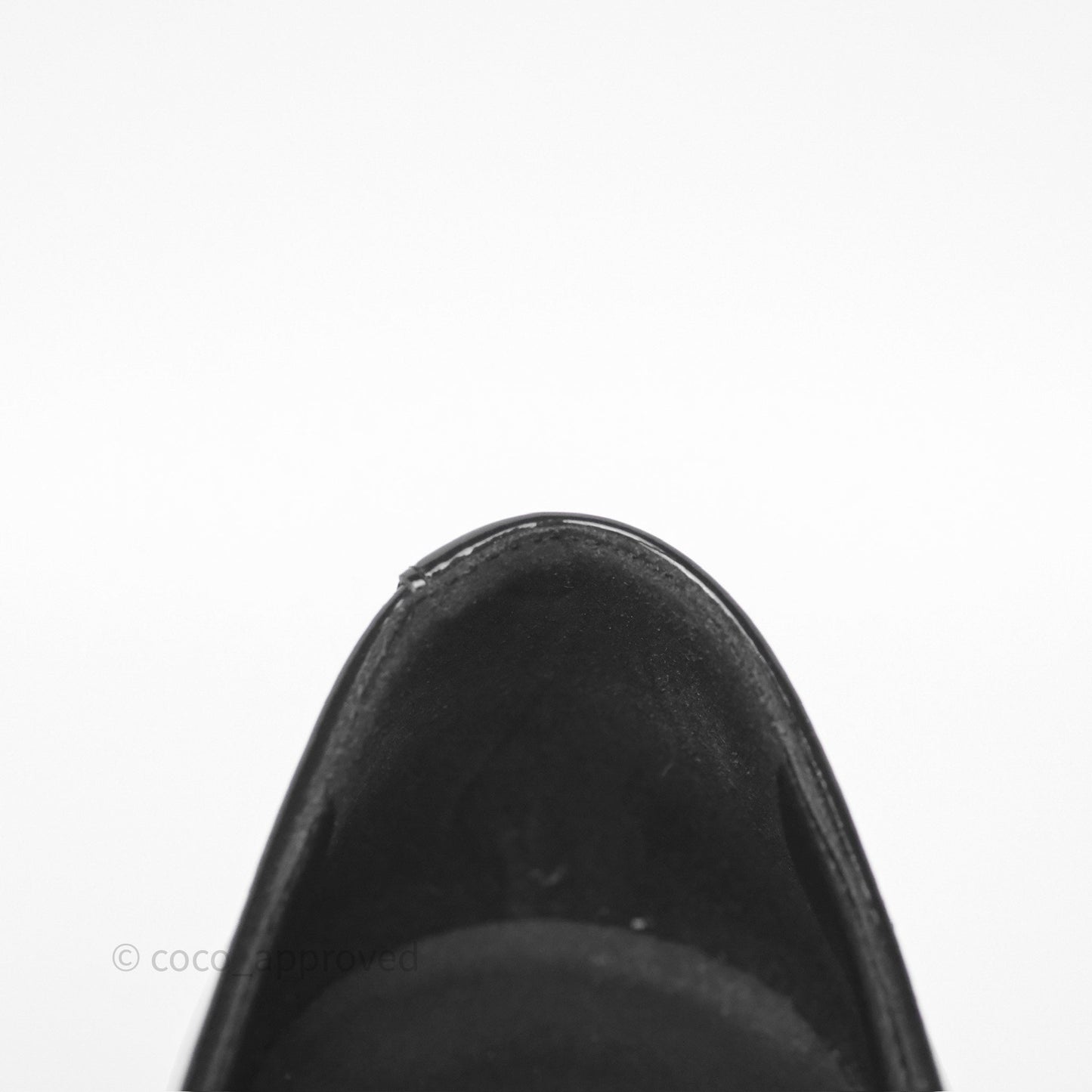 Chanel CC Ribbon Mary Jane Block Heels Black Patent 24C Size 39.5
