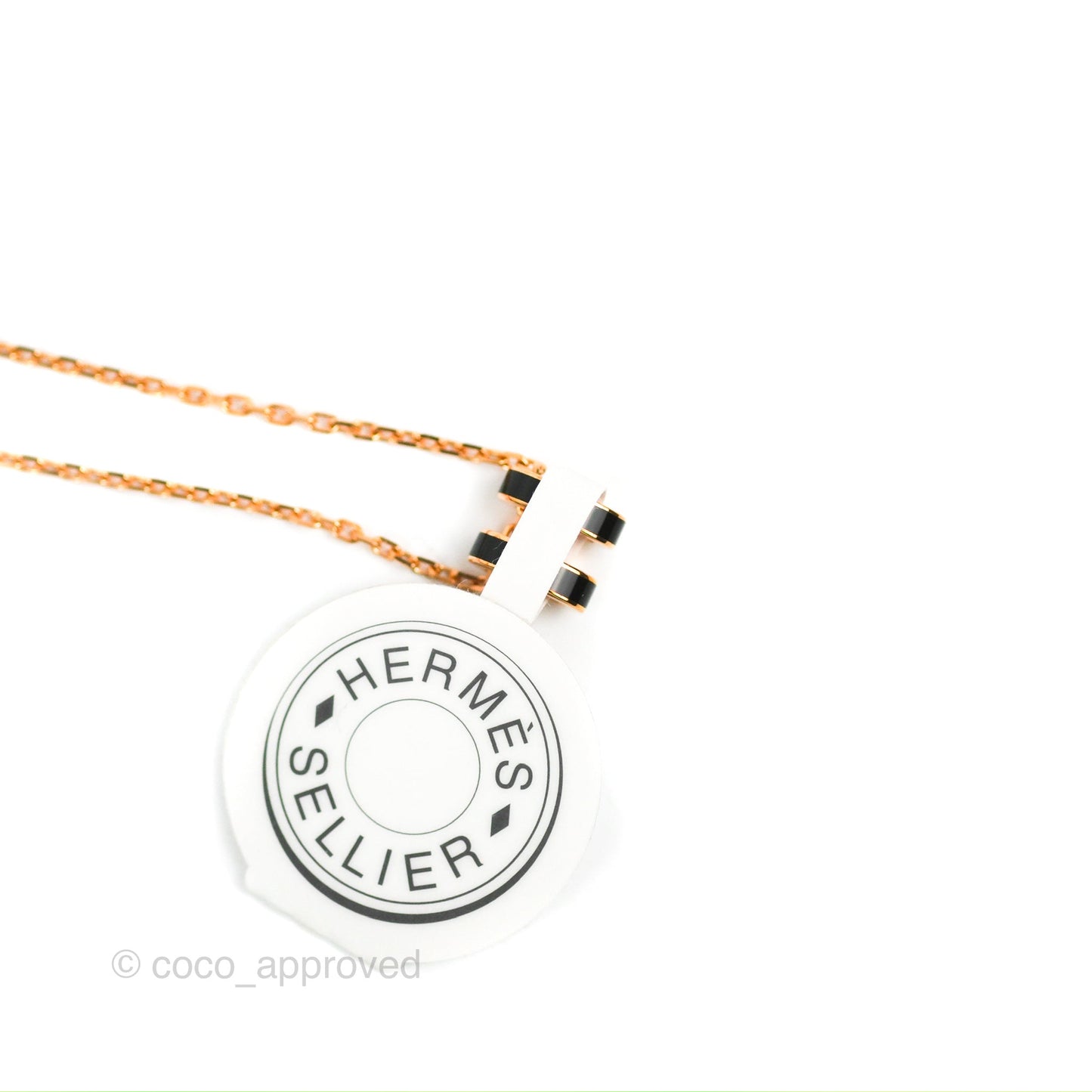 Hermès Mini Pop H Pendant Necklace Black Rose Gold Hardware
