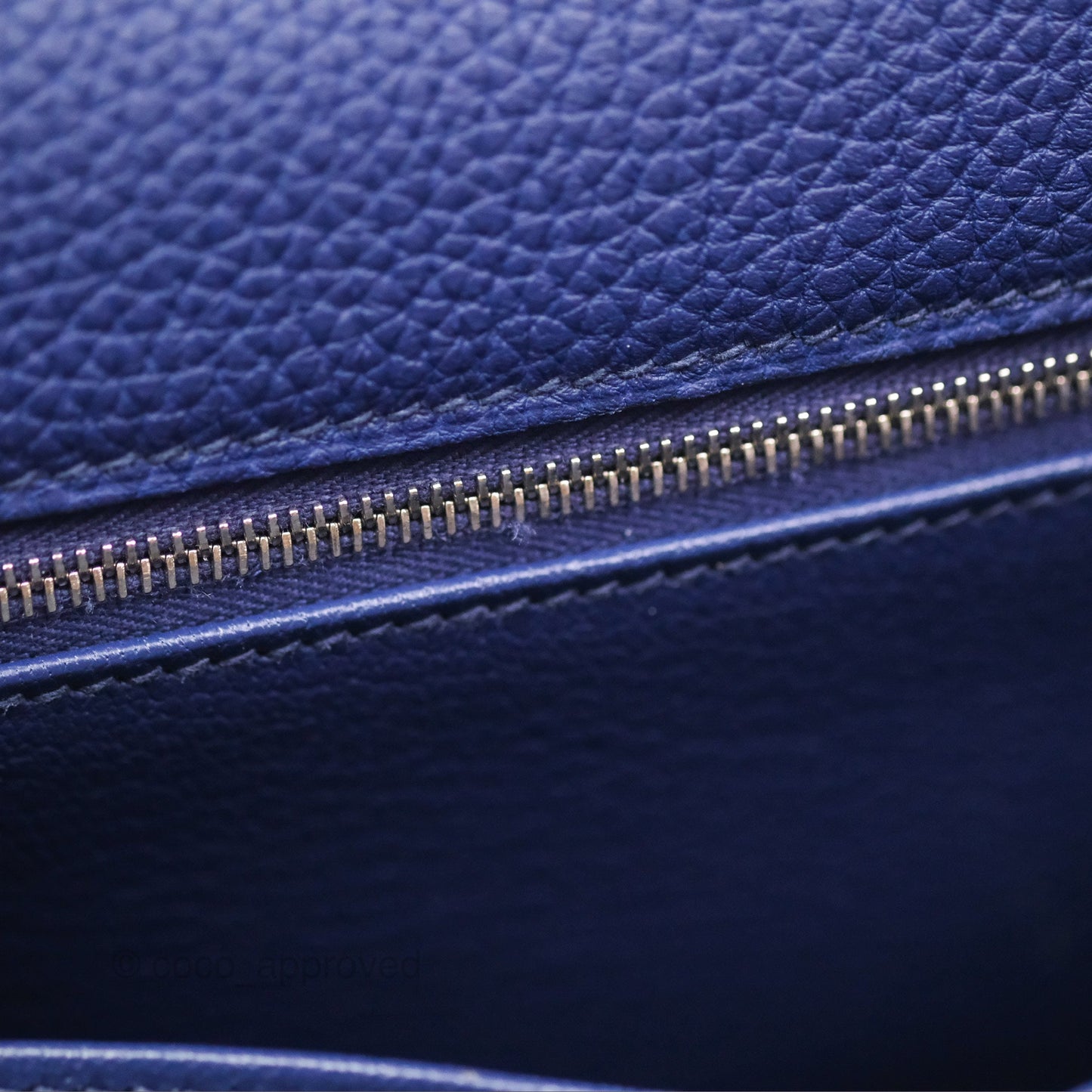Hermès Kelly 32 Retourne Touch Bleu Encre Croc TM Palladium Hardware