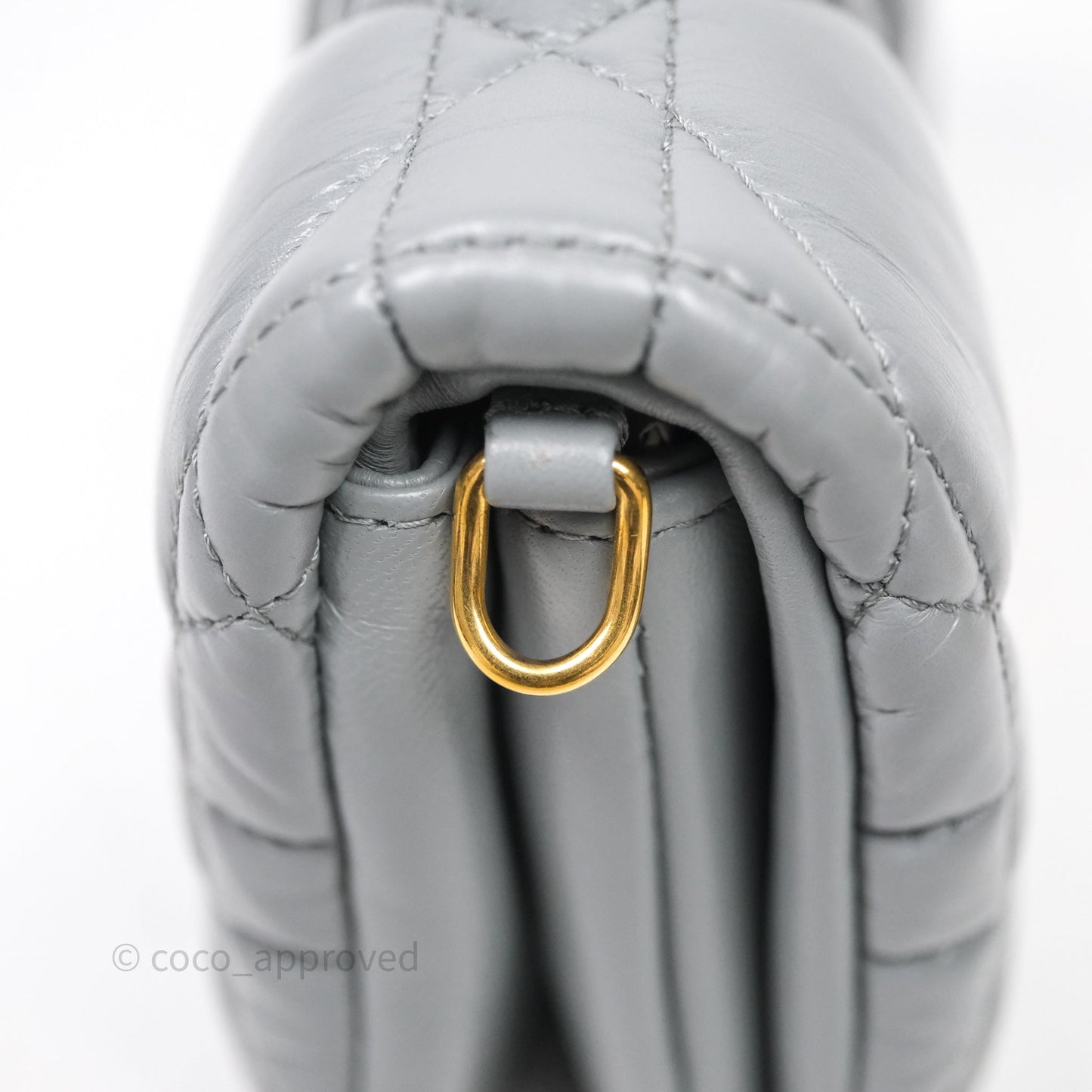 Christian Dior Mini Caro Bag Grey Macrocannage